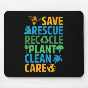 Tapis De Souris Sauver les abeilles Secourir les animaux Recycler