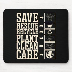 Tapis De Souris Sauver Secourir Recycler Usine Propre Soin