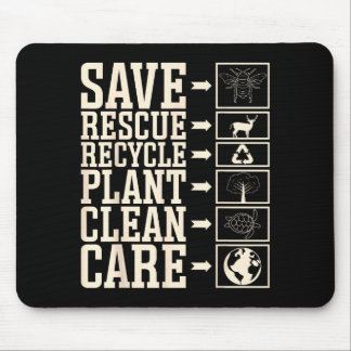 Tapis De Souris Sauver Secourir Recycler Usine Propre Soin