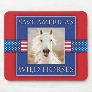 Tapis De Souris Sauvez la souris des chevaux sauvages d'Amérique