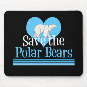 Tapis De Souris Sauvez le bleu noir mignon d'ours blancs