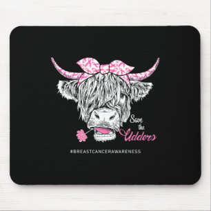 Tapis De Souris Sauvez les Udders Heifer Cow Sensibilisation au ca