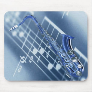 Tapis De Souris Saxophone bleu Mousepad