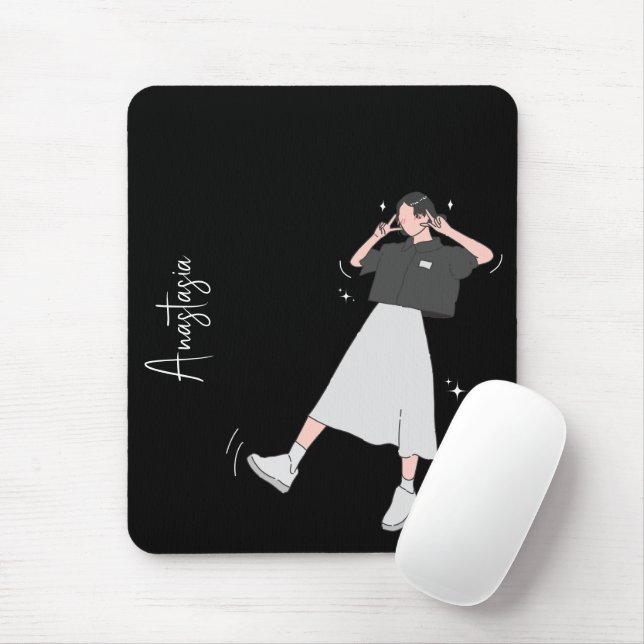 Tapis De Souris "Say Cheese" Aesthétique fille personnalisable (Avec souris)