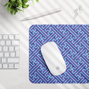 Tapis De Souris Sayagata motif, japonais, violet et bleu