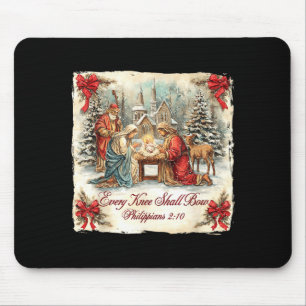 Tapis De Souris Scène de la Nativité de Noël Bow Santa Chaque geno