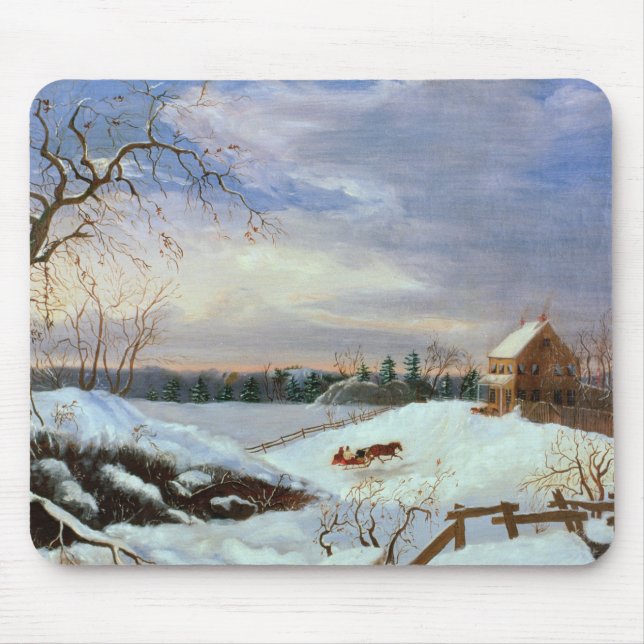 Tapis De Souris Scène de neige, Nouvelle Angleterre (Devant)