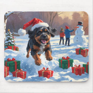 Tapis De Souris Scène de Noël des Bouviers des Flandres