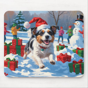 Tapis De Souris Scène de Noël du Terrier australien