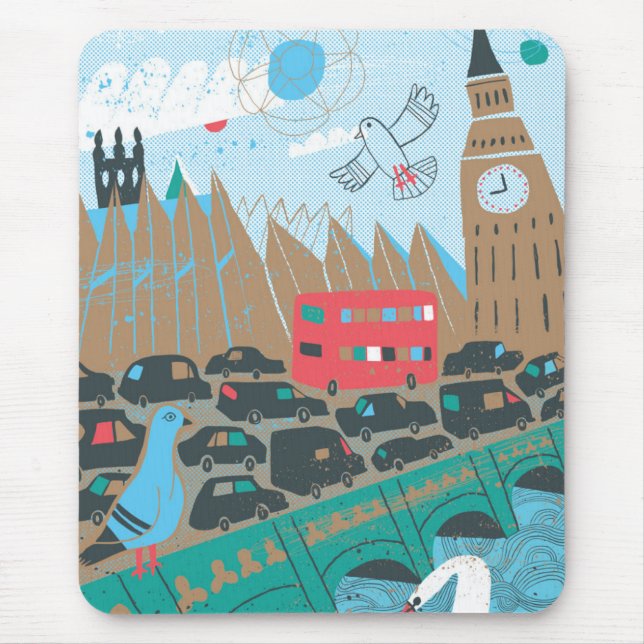 Tapis De Souris Scène de ville du Royaume-Uni (Devant)