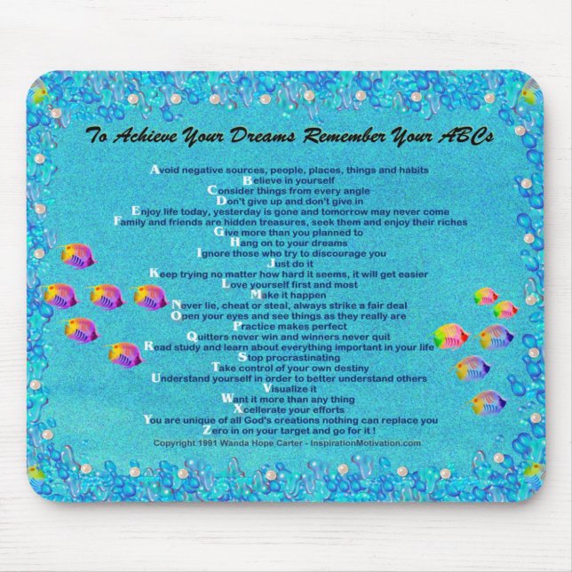 Tapis De Souris "… Scène sous-marine Mousepad rappelez-vous votre (Devant)