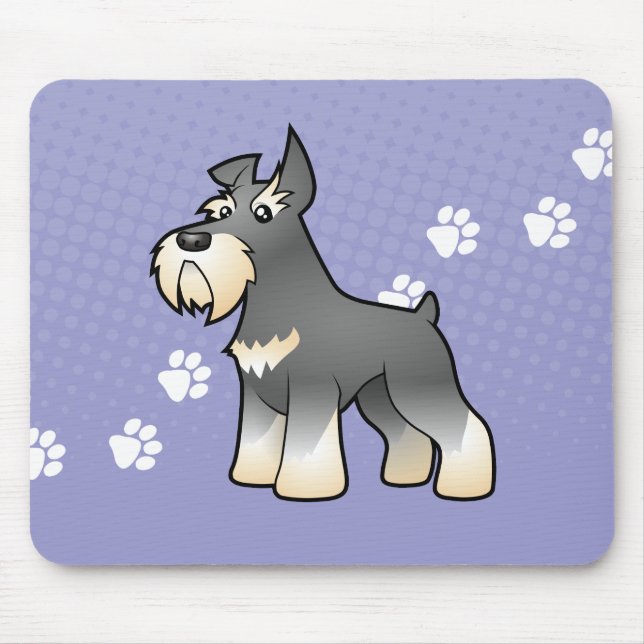 Tapis De Souris Schnauzer de bande dessinée (Devant)