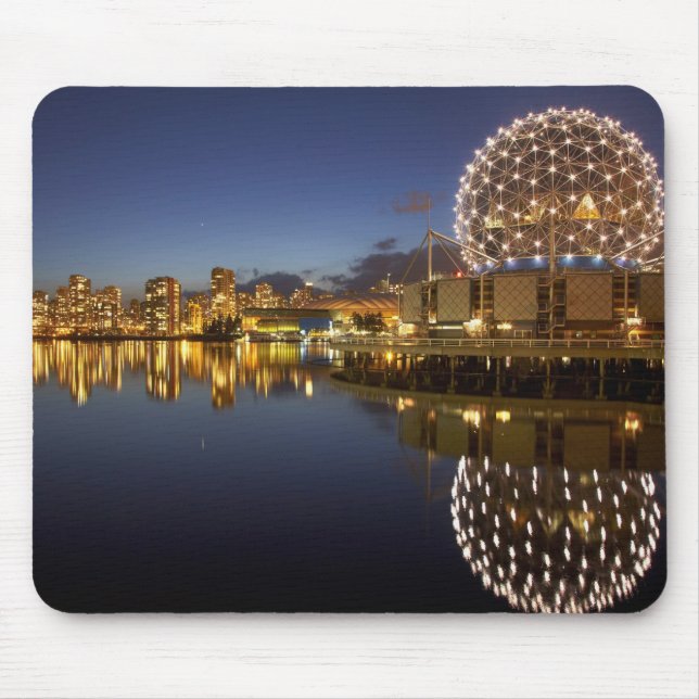 Tapis De Souris Science World et CBD reflétés dans False Creek, (Devant)