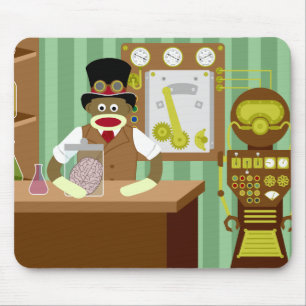 Tapis De Souris Scientifique de Steampunk de singe de chaussette