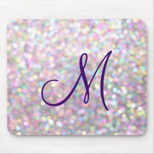 Tapis de souris scintillant de monogramme