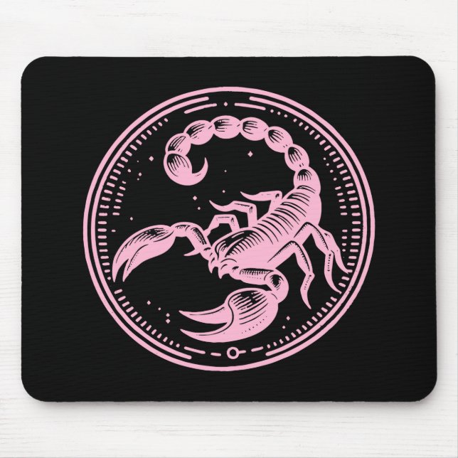 Tapis De Souris Scorpion Rose Astrologie Signe du zodiaque Scorpio (Devant)