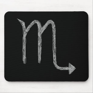 Tapis De Souris Scorpion. Signe d'astrologie de zodiaque. Noir