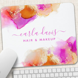 Tapis De Souris Script de signature encre alcool rose orange