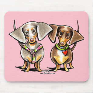 Tapis De Souris Se précipiter les teckels tachetés