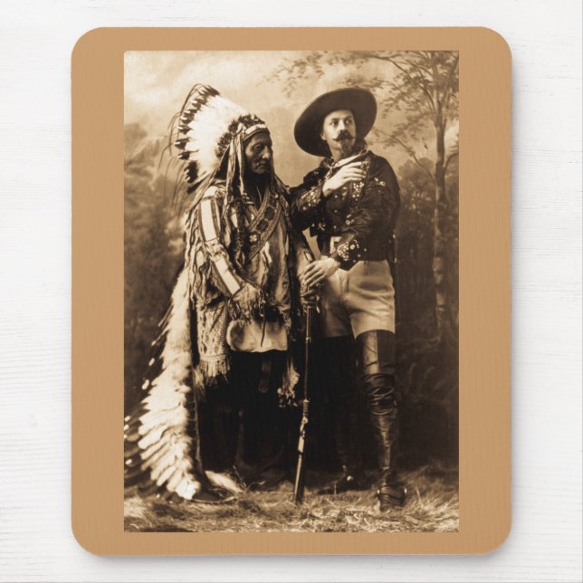 Tapis De Souris Séance en chef Taureau et Buffalo Bill 1895 (Devant)