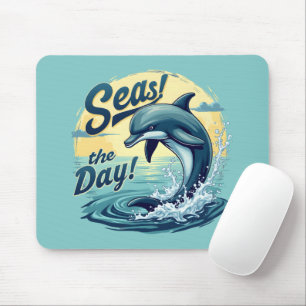 Tapis De Souris Seas Day Retro Dolphin Océan esthétique