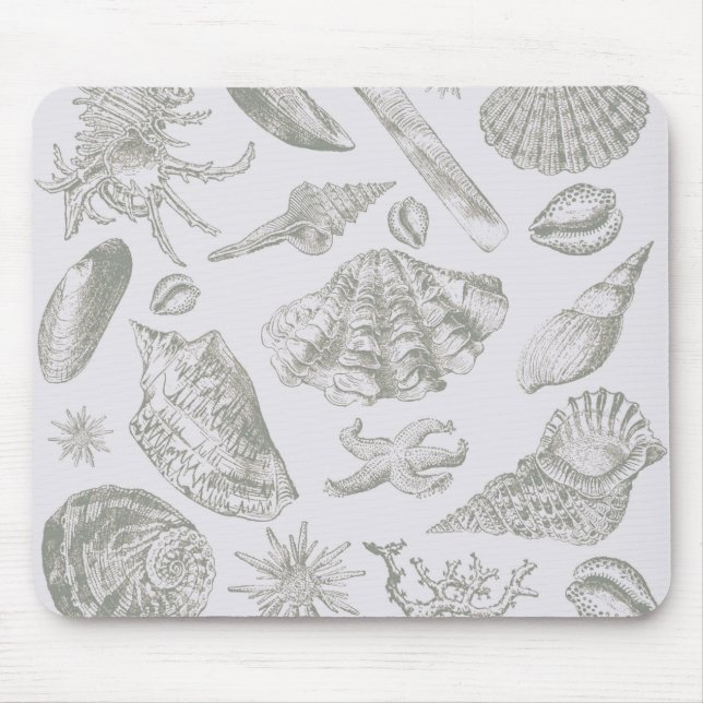 Tapis De Souris Seashell Soft Antique Art Beach Shell (Devant)