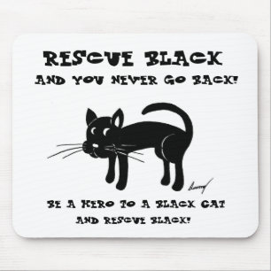 Tapis De Souris Secourir Mousepad Chats Noirs