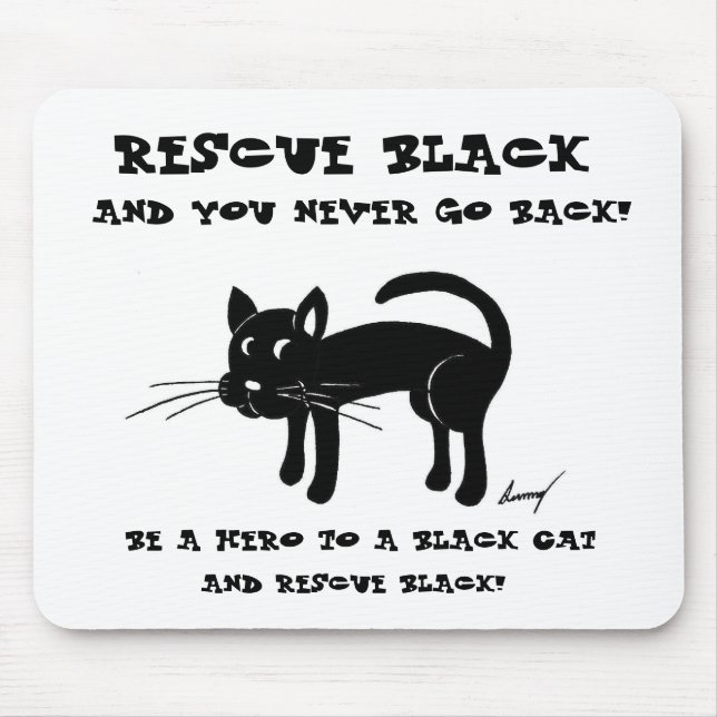 Tapis De Souris Secourir Mousepad Chats Noirs (Devant)