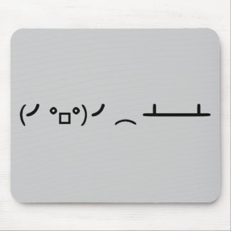 Tapis De Souris Secousse de Tableau renversant l'émoticône d'ASCII