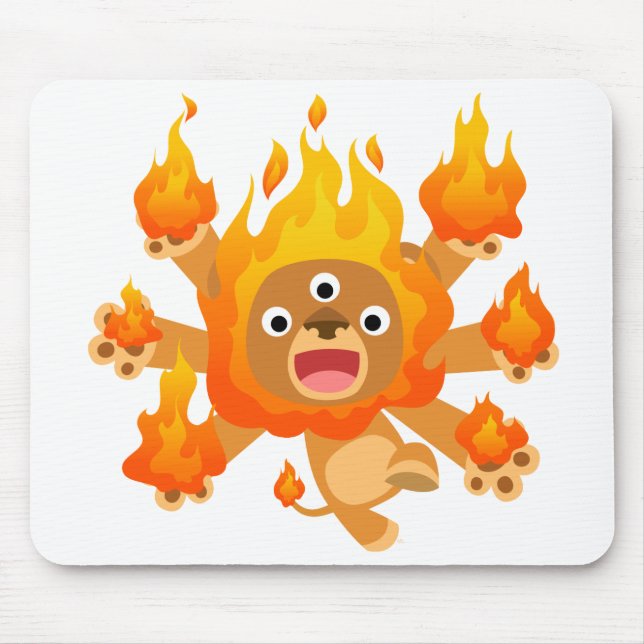 Tapis De Souris Seigneur du Feu ! ! (mignon lion caricaturale) Mou (Devant)