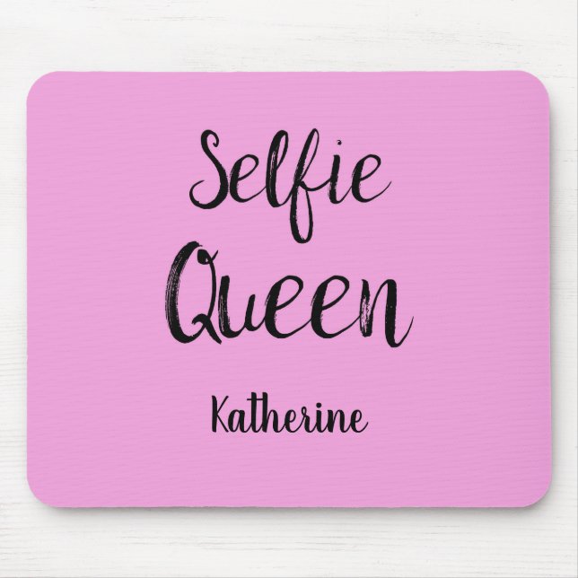 Tapis De Souris Selfie Nom Reine Pink Personnalisé (Devant)