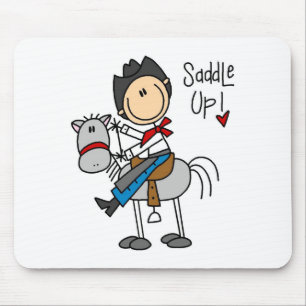 Tapis De Souris Sellez ! Chiffre Mousepad de bâton de cowboy