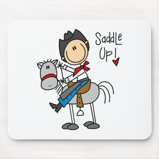 Tapis De Souris Sellez ! Chiffre Mousepad de bâton de cowboy (Devant)