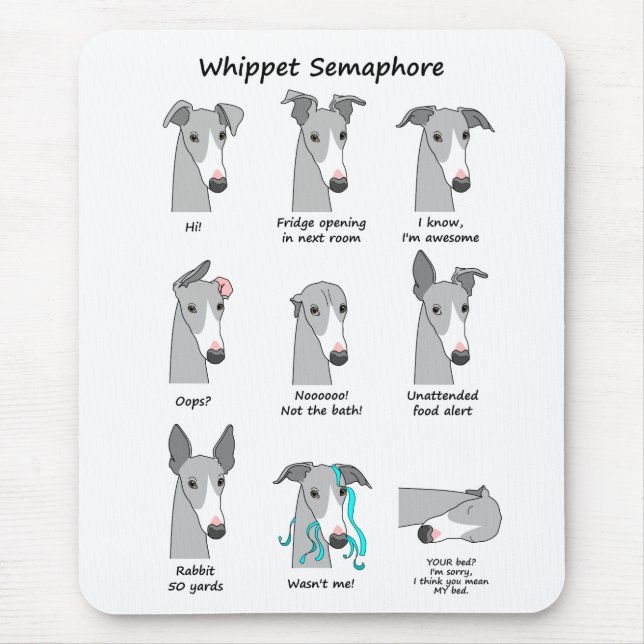Tapis De Souris Sémaphore de whippet (Devant)