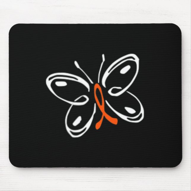 Tapis De Souris Sensibilisation à la leucémie aml des papillons (Devant)