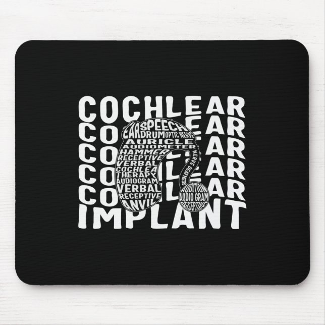 Tapis De Souris Sensibilisation à la perte auditive Implant cochlé (Devant)