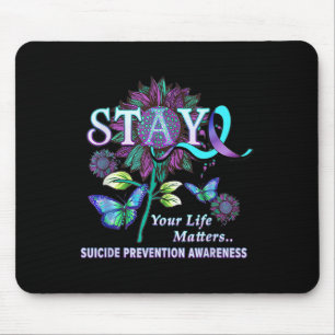 Tapis De Souris Sensibilisation à la prévention du suicide Restez