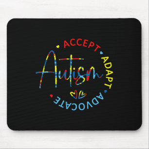 Tapis De Souris Sensibilisation à l'autisme Accepter Adapter Défen