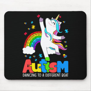 Tapis De Souris Sensibilisation à l'autismeLe Dabbing Unicorn Danc
