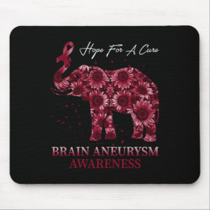 Tapis De Souris Sensibilisation à l'neurysme cérébral Ruban bordea