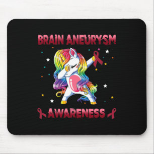 Tapis De Souris Sensibilisation à l'neurysme cérébral Unicorne Dab