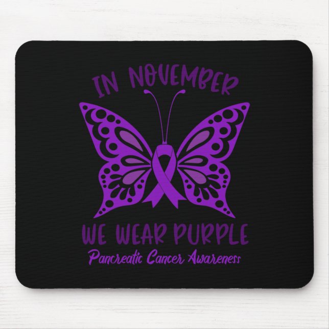 Tapis De Souris Sensibilisation Au Cancer Du Pancréas En Novembre  (Devant)