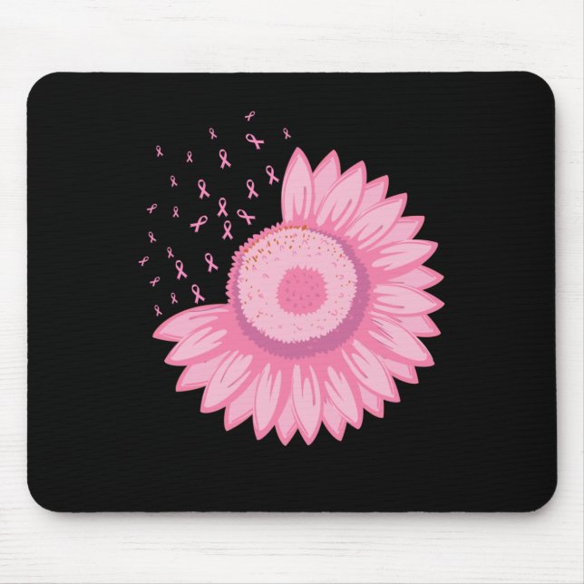 Tapis De Souris Sensibilisation au cancer du sein rose (Devant)