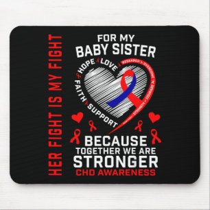 Tapis De Souris Sensibilisation au Chd rouge Bébé Sœur Maladie Car