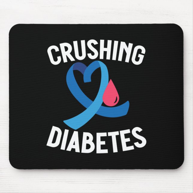 Tapis De Souris Sensibilisation au diabète Guerrier T1D Lutter con (Devant)