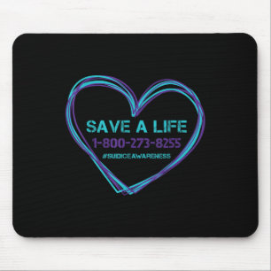 Tapis De Souris Sensibilisation au suicide Sauver une vie Turquois