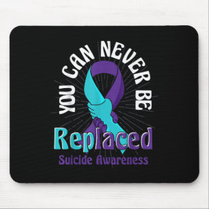 Tapis De Souris Sensibilisation au suicide Turquoise Ruban Violet 