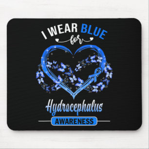 Tapis De Souris Sensibilisation Je porte le coeur papillon bleu