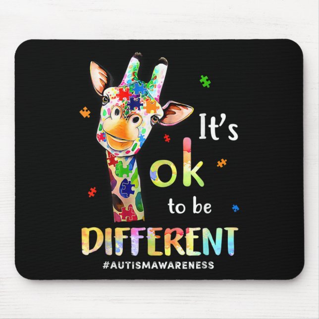 Tapis De Souris Sensibilisation sur l'autisme Cute Giraffe Animal  (Devant)