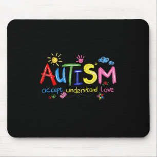 Tapis De Souris Sensibilisation sur l'autisme de brosse Accepter C